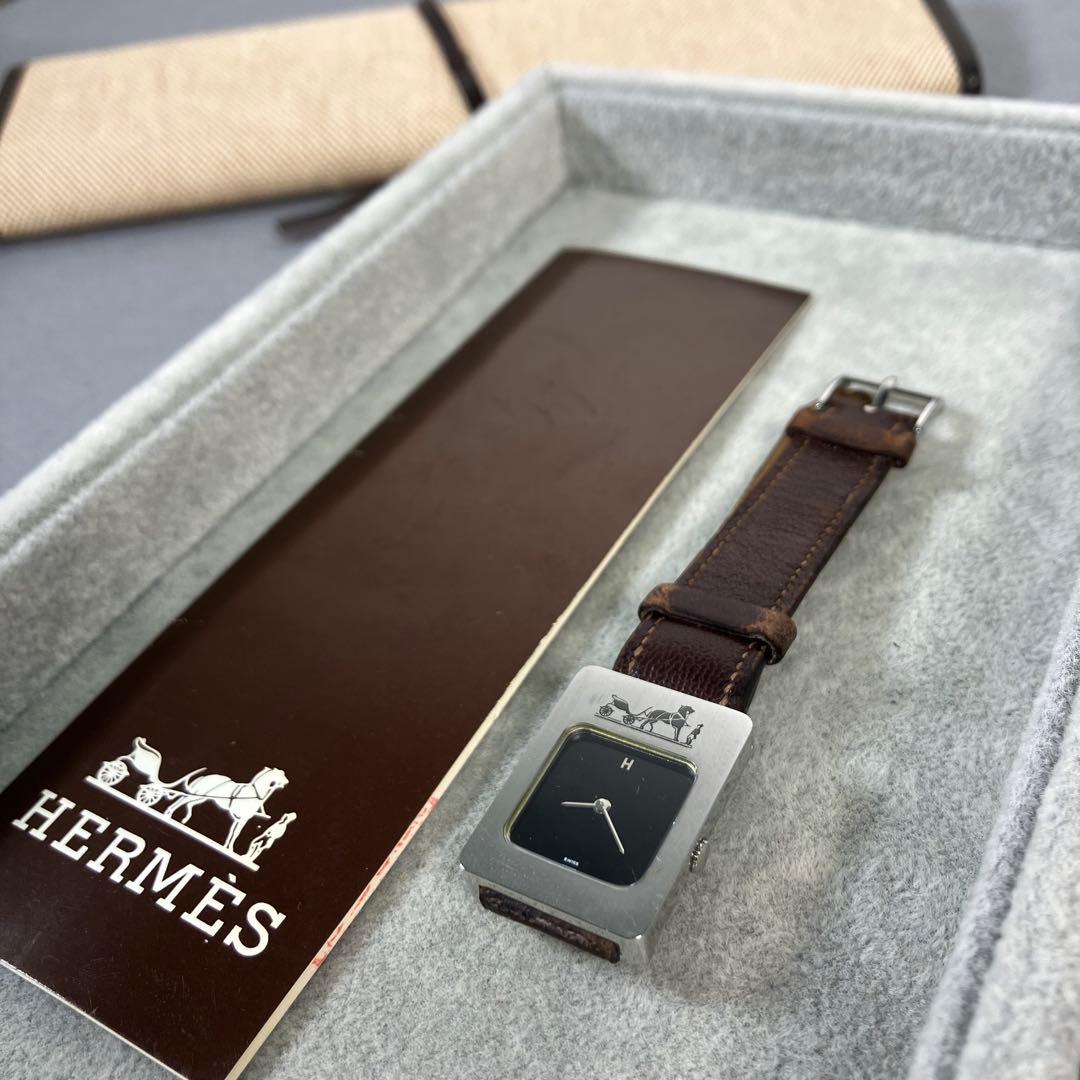 HERMES カレーシュ　ビンテージ　クォーツ時計