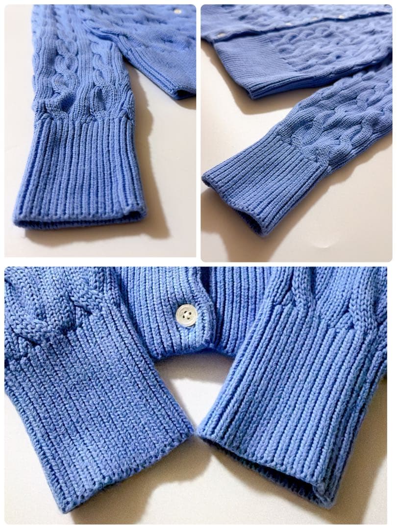 24年製✨ポロラルフローレン ケーブルニットコットンクルーネックカーディガン S