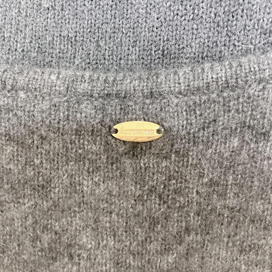 美品 anuans カシミヤブレンドキャミソールニットワンピース グレー