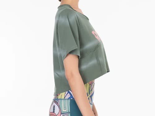 衣類08／Mサイズ：salsationサルセーション　ルーツ　クロップドTシャツ