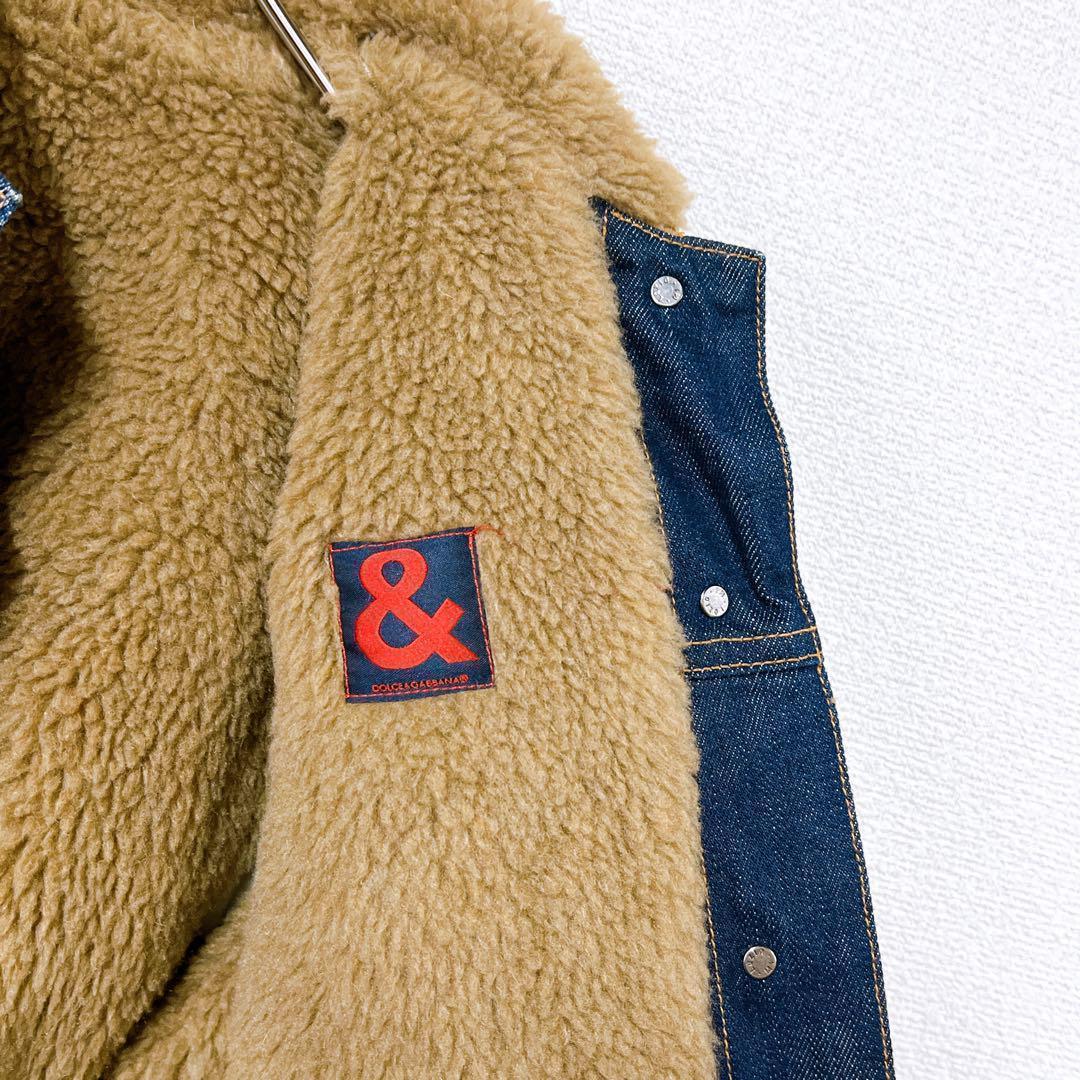 【美品】レア DOLCE&GABBANA イタリア製 中ボア デニムジャケット