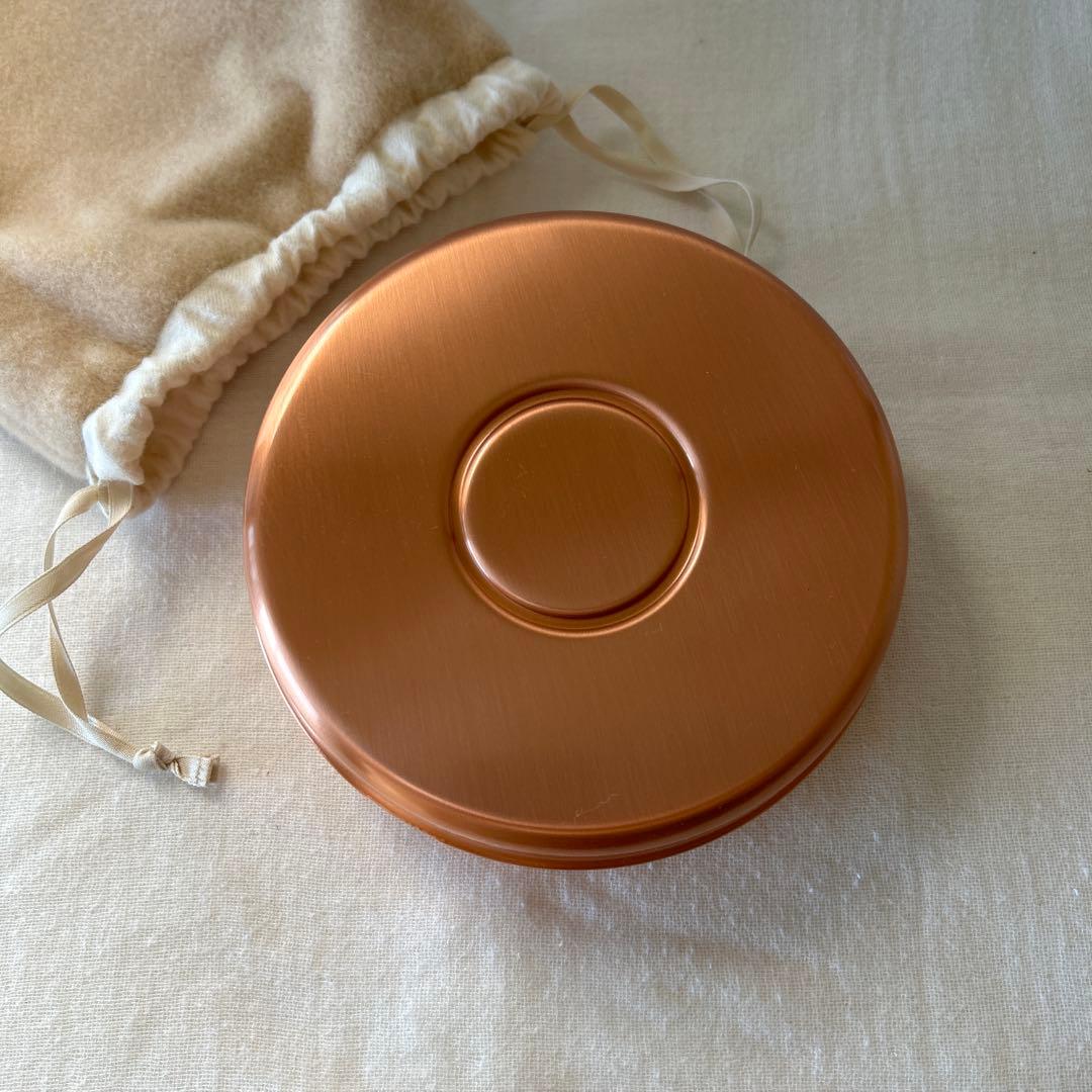 銅製湯たんぽ ベージュ収納袋付き