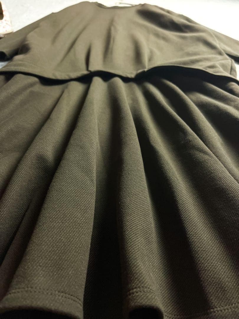 【UN3D. 】アンスリード レイヤードスウェットワンピース 38 オリーブ