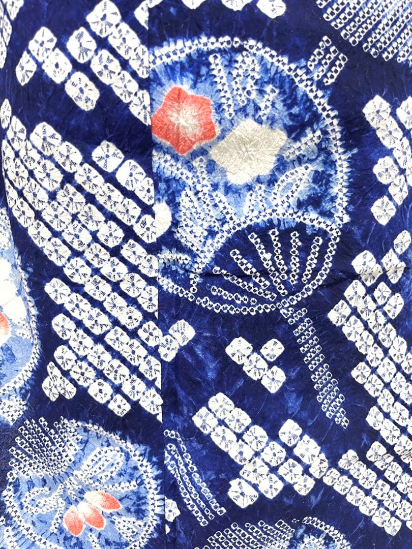 【美おり】YK52003 浴衣 有松絞り 浴衣 うちわ柄 Sサイズ