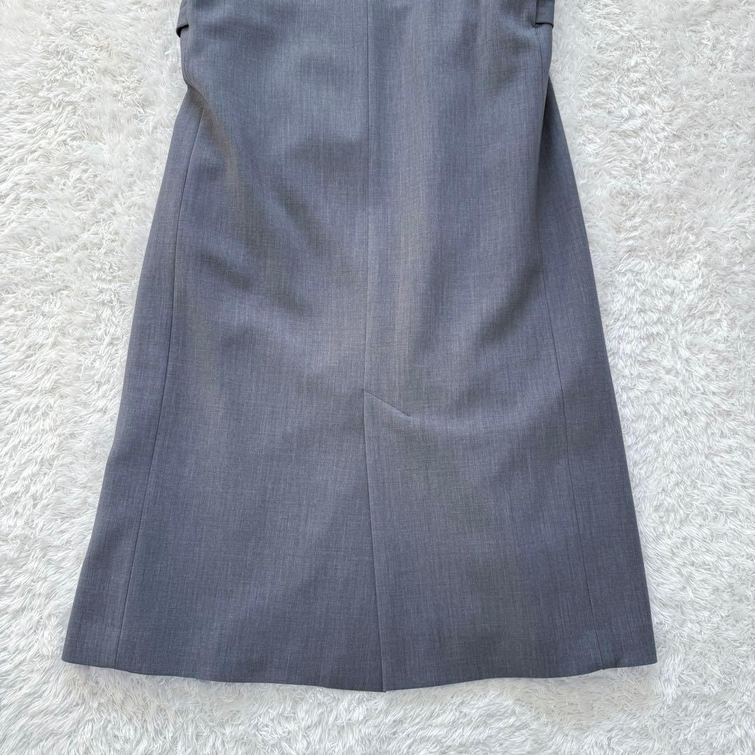 ソージュ　ウールライクロングジレ　ベスト　ロング丈　無地　グレー　F　ベルト