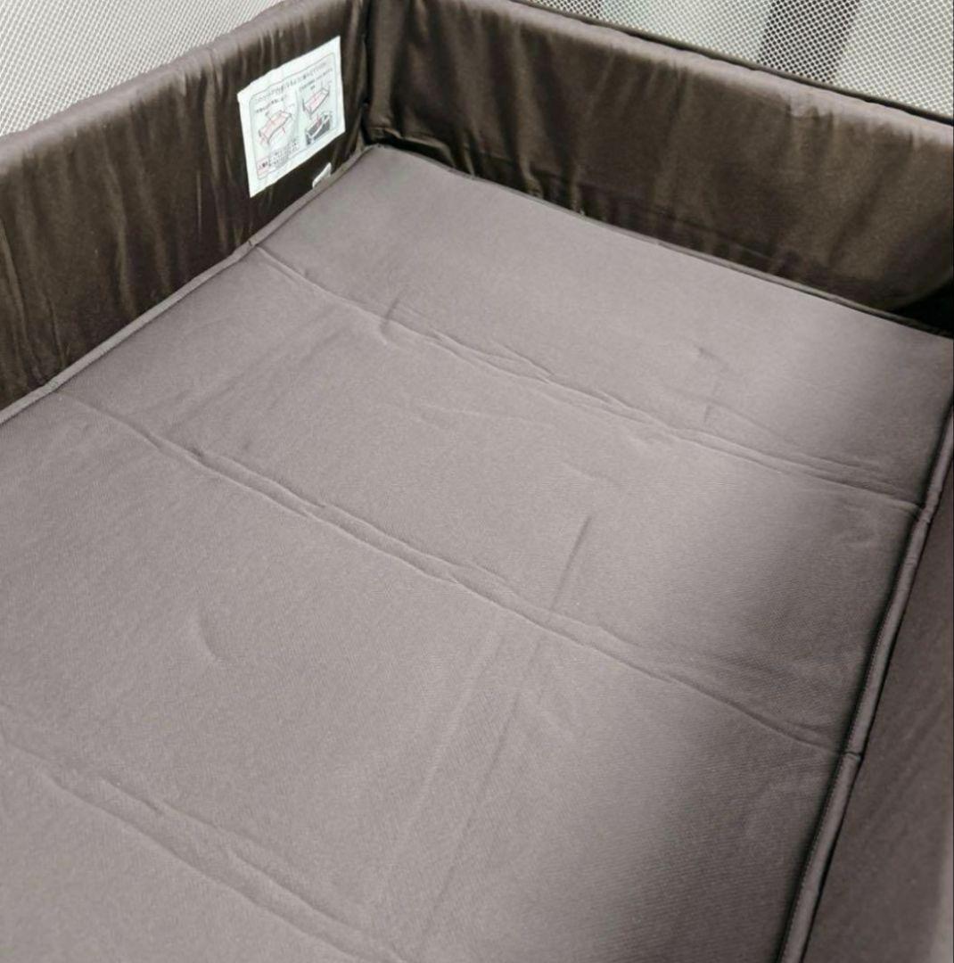 Aprica ココネルエアープラス ベビーベッド ブラウン 洗えるマット付