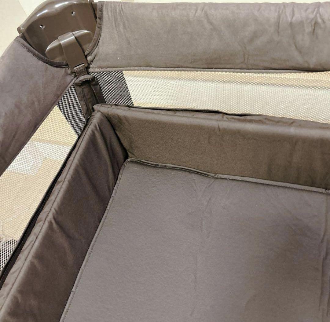 Aprica ココネルエアープラス ベビーベッド ブラウン 洗えるマット付