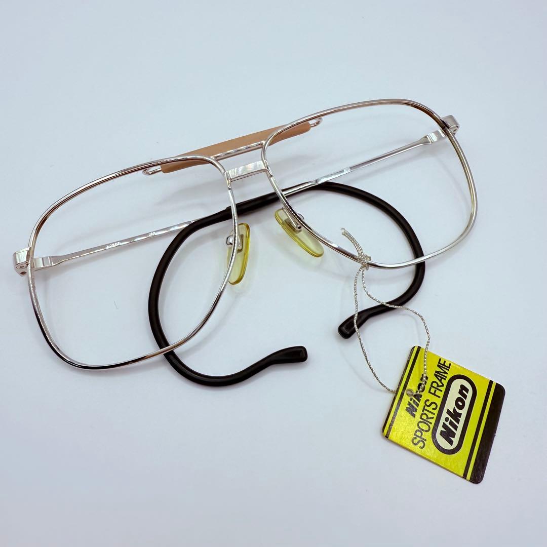 ヴィンテージ Nikon 眼鏡フレーム SPORTS FRAME 銀色 日本製