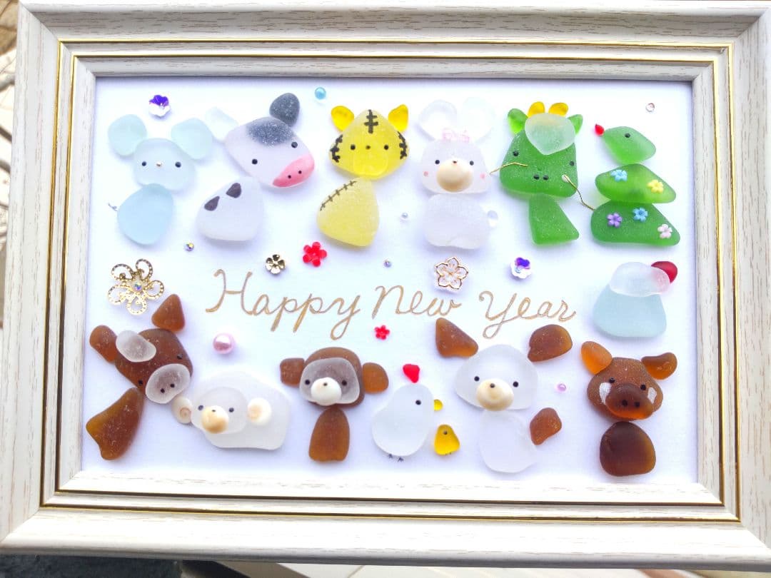 専用　シーグラスアート　3点おまとめ