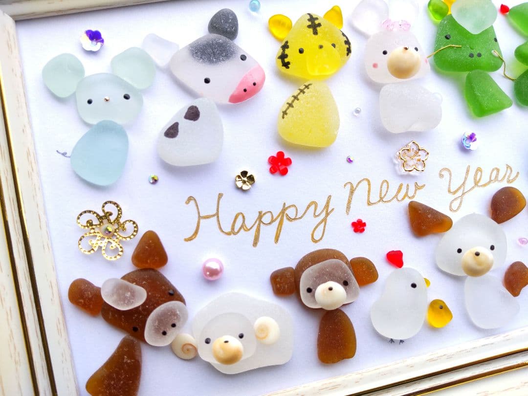 専用　シーグラスアート　3点おまとめ