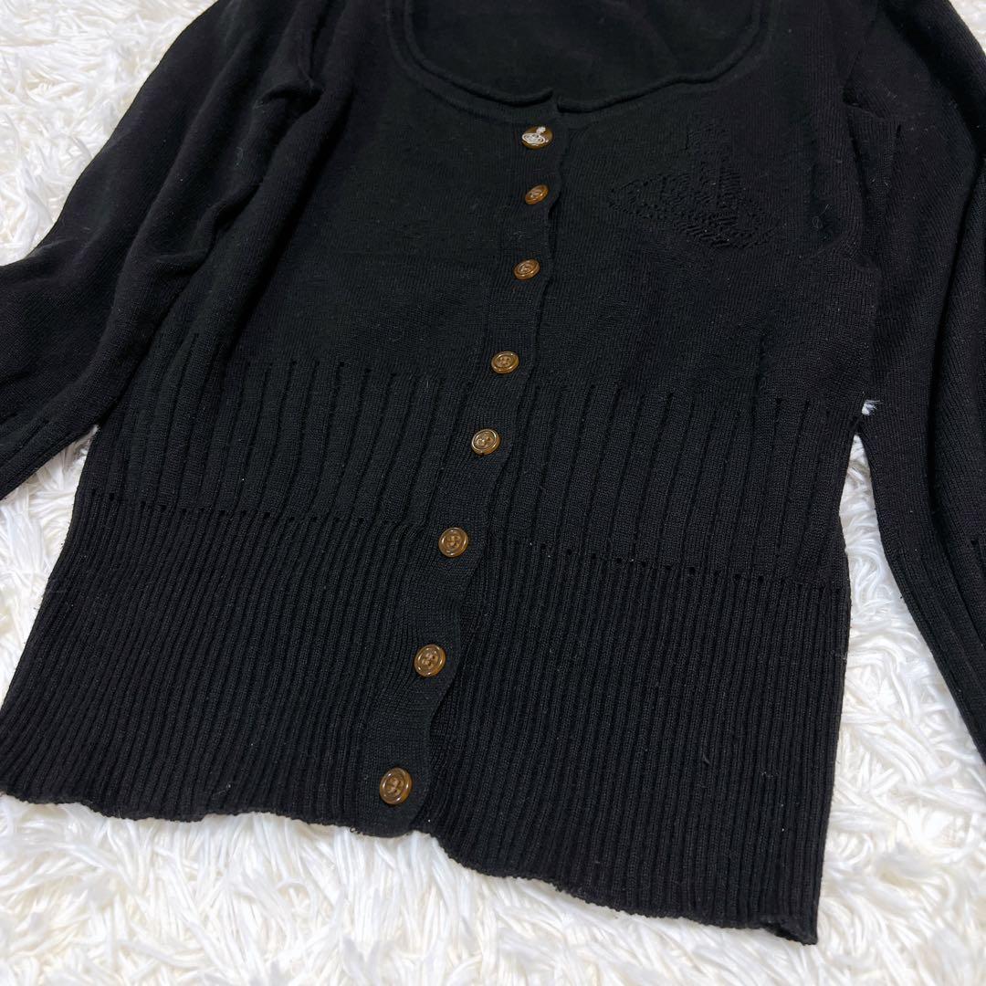 《美品》ヴィヴィアンウエストウッド カーディガン ニット オーブ 黒 透かし編み