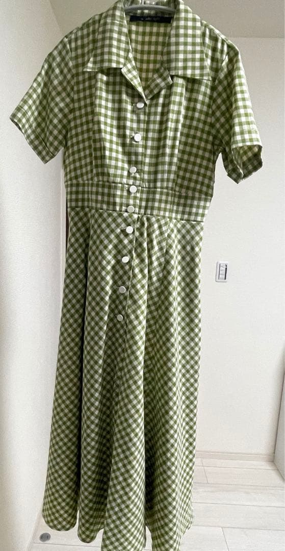 レトロギンガム開衿ワンピース/an another angelus