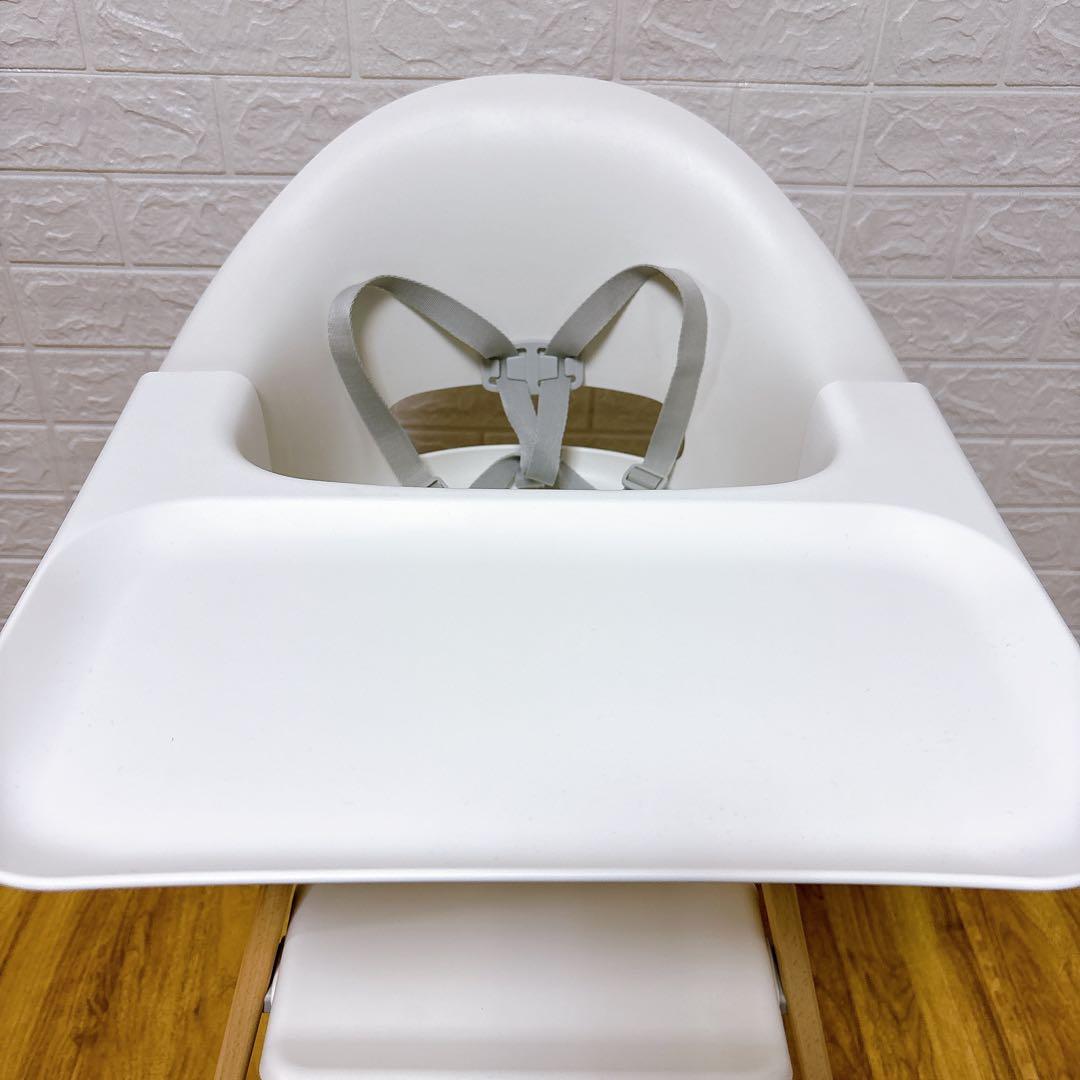 美品　ストッケ クリック トレイ ハーネス付き ベビーチェア ハイチェアホワイト