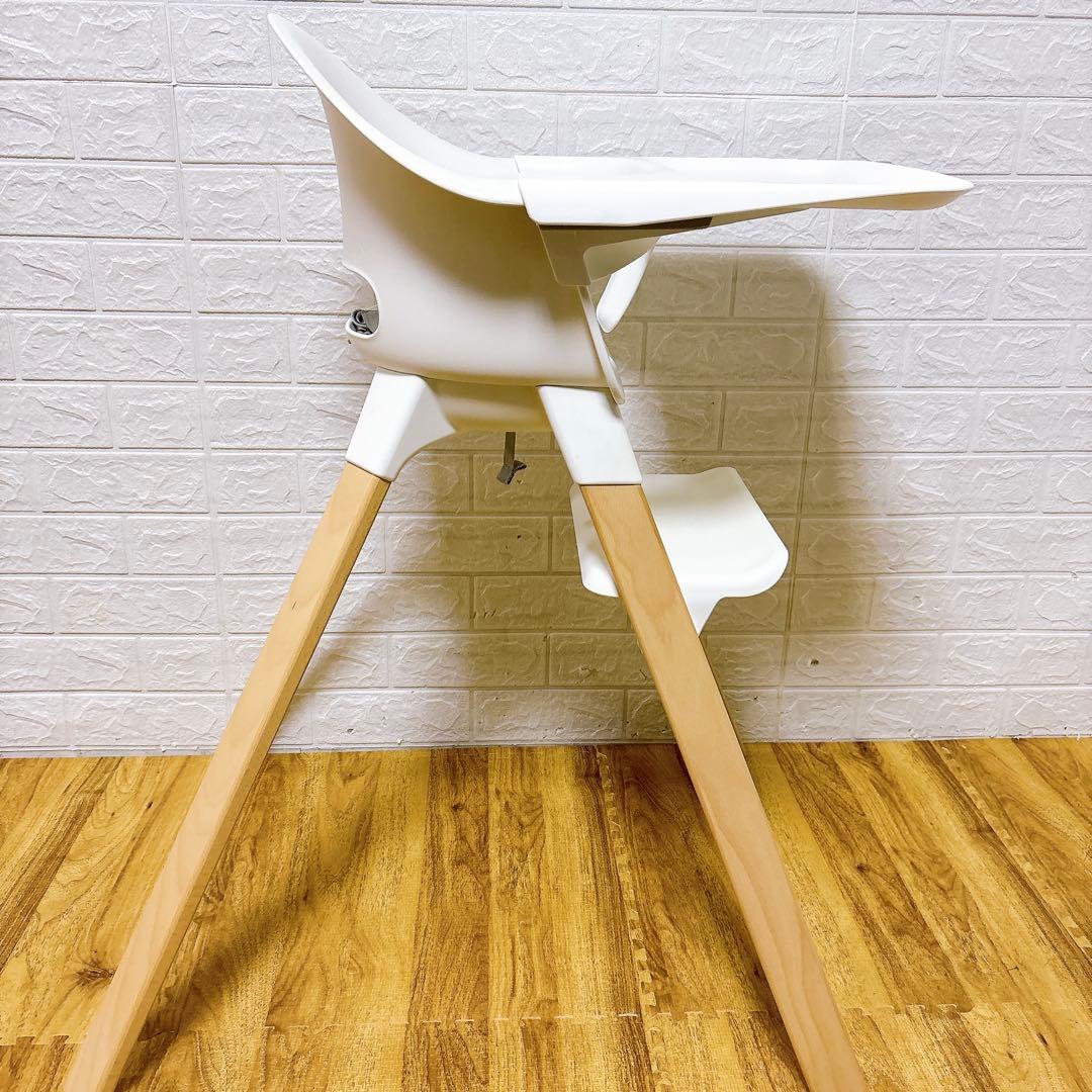 美品　ストッケ クリック トレイ ハーネス付き ベビーチェア ハイチェアホワイト