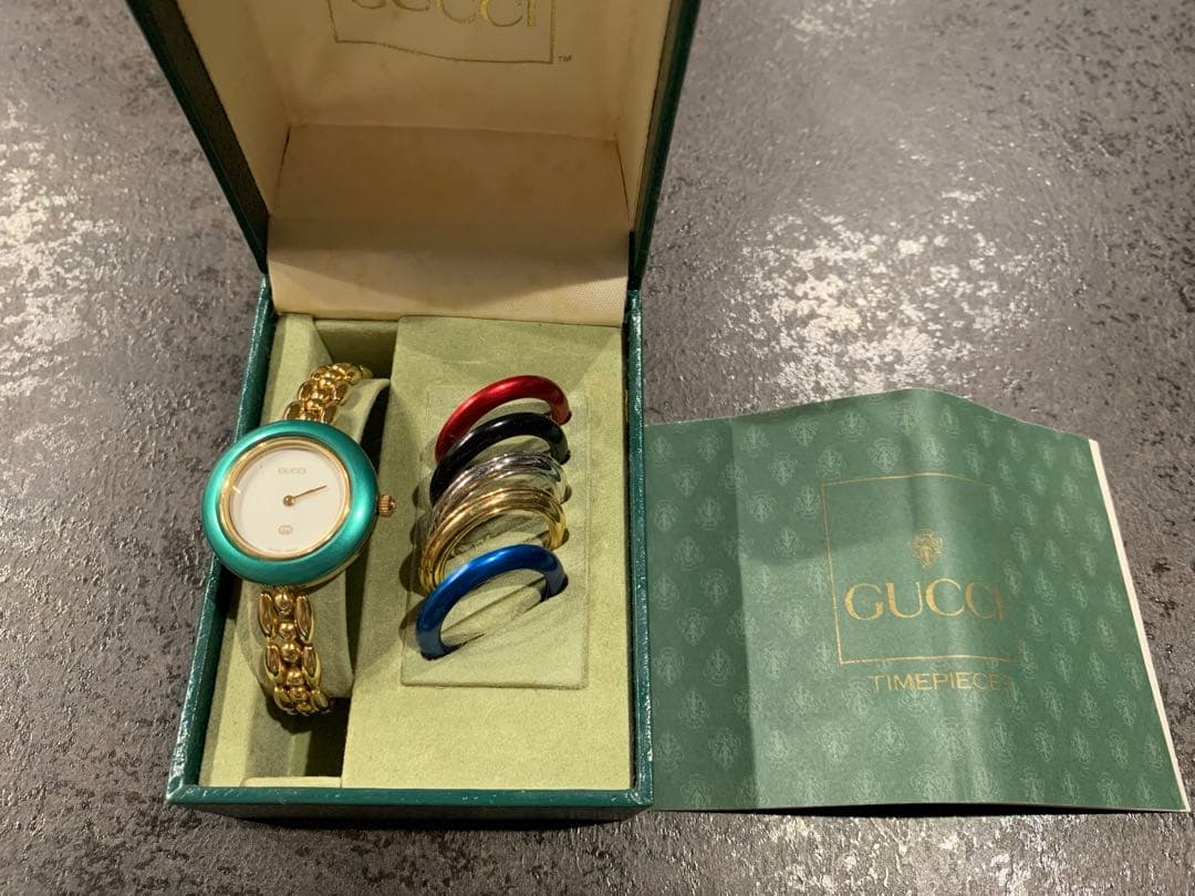 【美品】GUCCI 腕時計　チェンジベゼル ゴールド