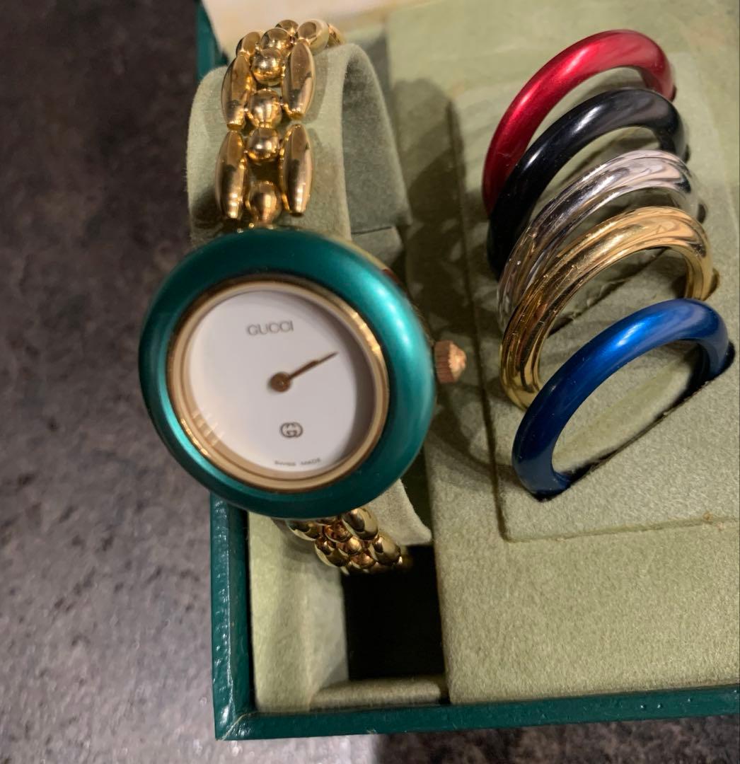 【美品】GUCCI 腕時計　チェンジベゼル ゴールド