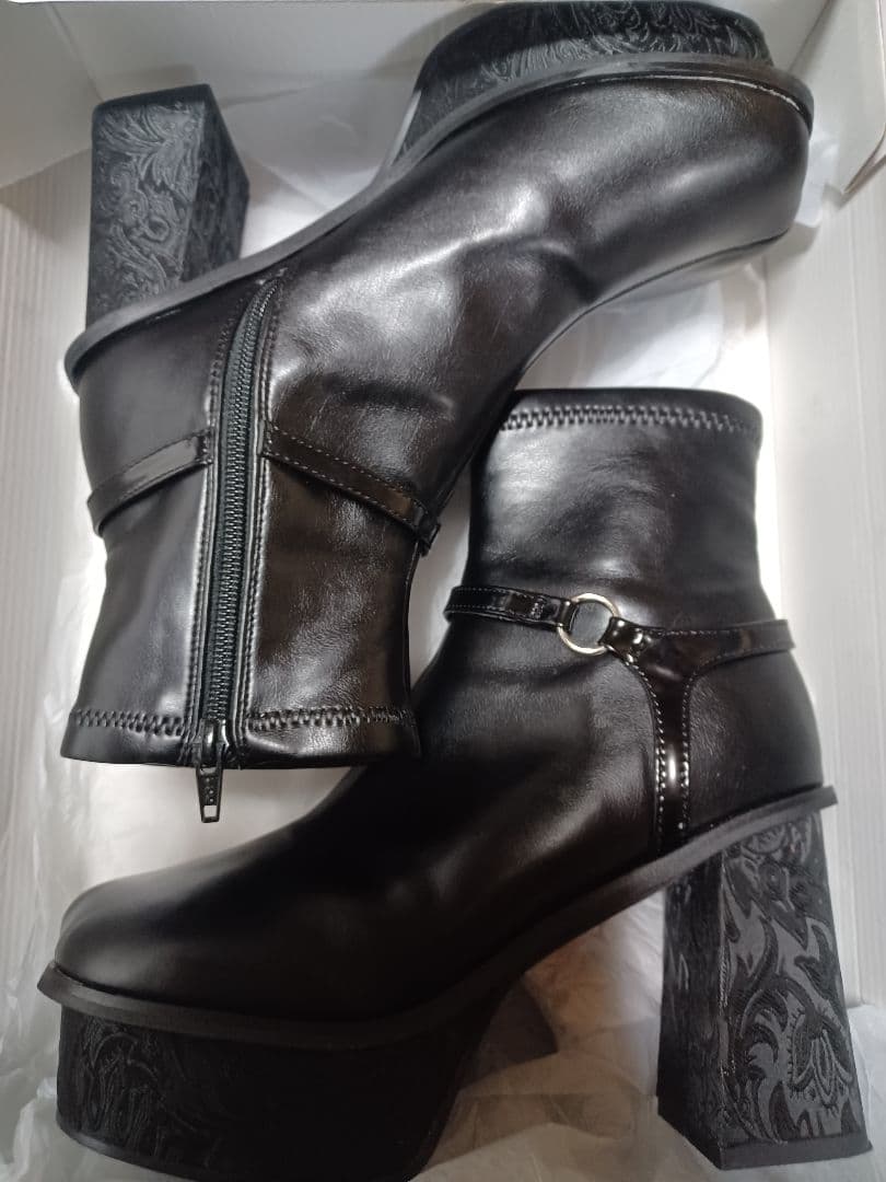 HARE　ガラソールチャンキーブーツ　ブラック　L