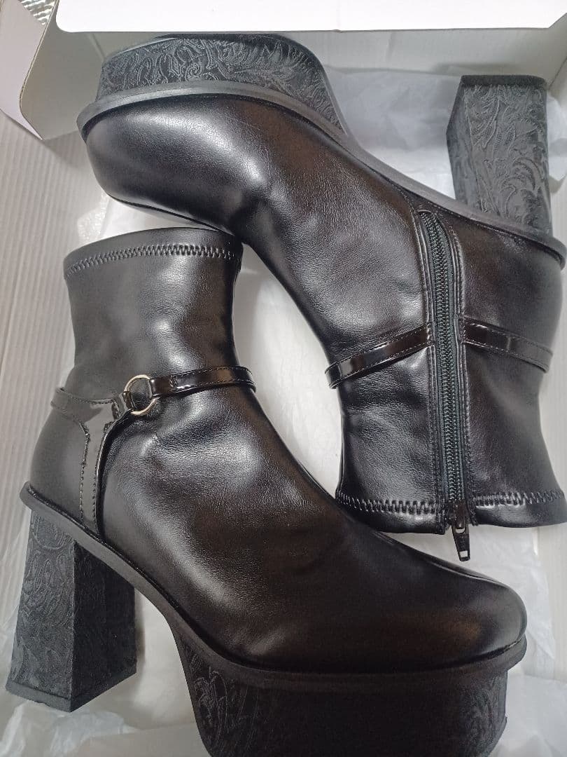 HARE　ガラソールチャンキーブーツ　ブラック　L