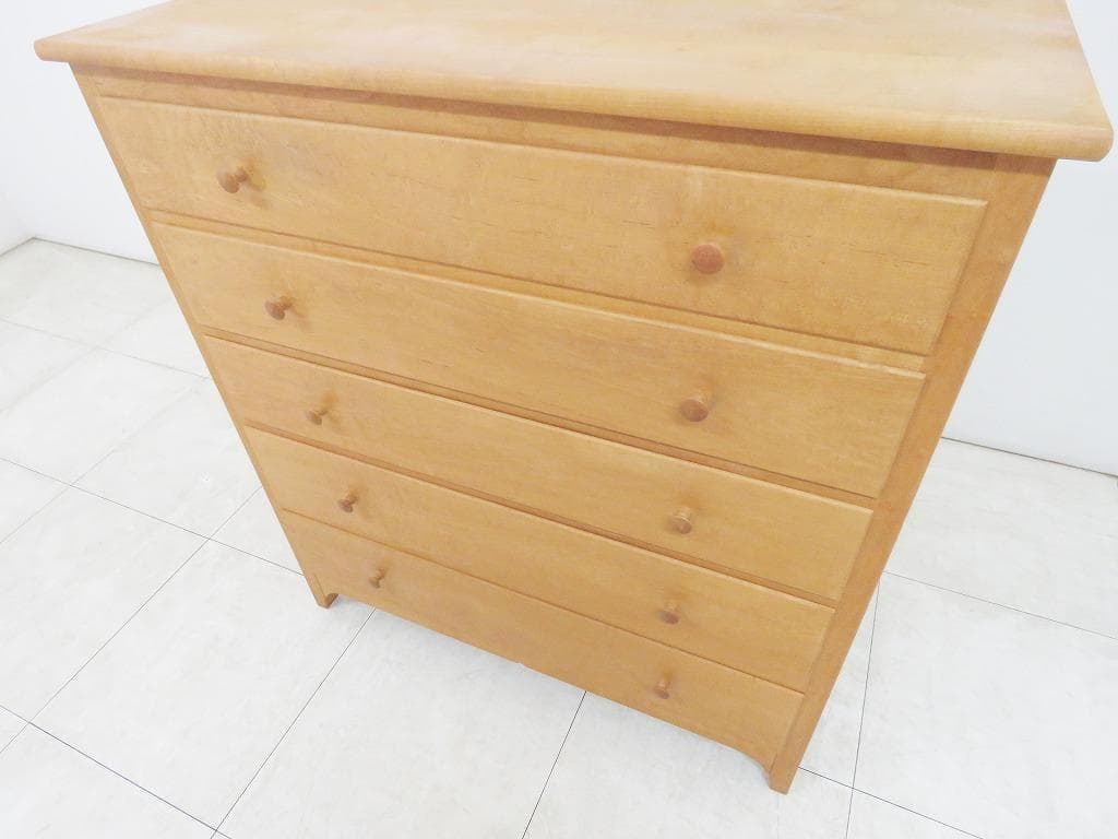 サザビー メープル無垢材 チェスト 24万検北の住まい設計社カンディハウス家具蔵