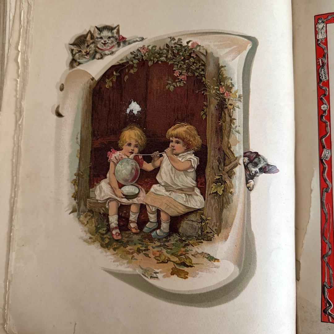 難有★稀少アンティーク美しい挿絵のヴィクトリアン絵本　洋書ジャンクジャーナル古書