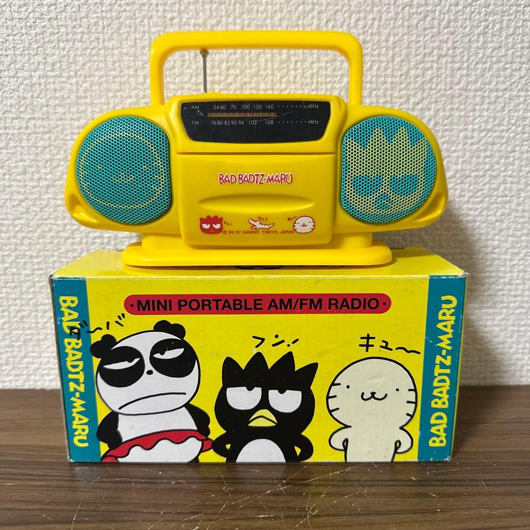 【希少・1997年】　サンリオ　バッドばつ丸　ミニポータブル　AM/FM　ラジオ