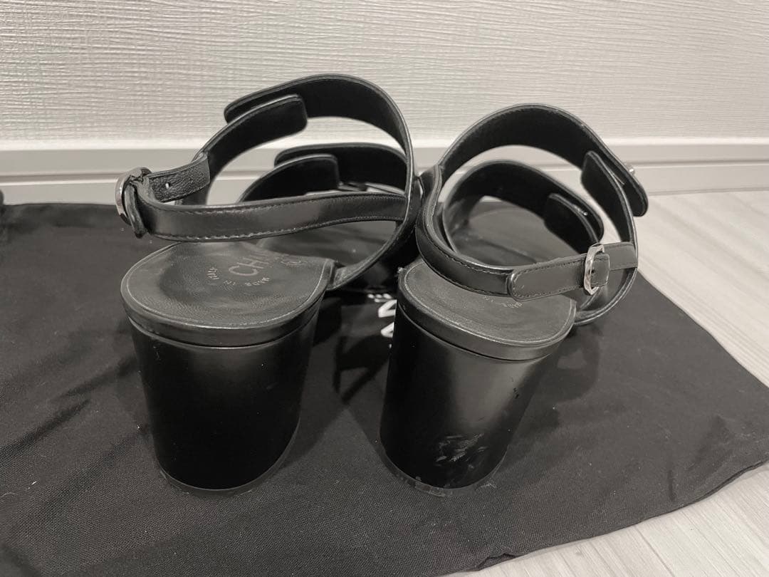 【美品】CHANEL ターンロックサンダル ヒール7cm