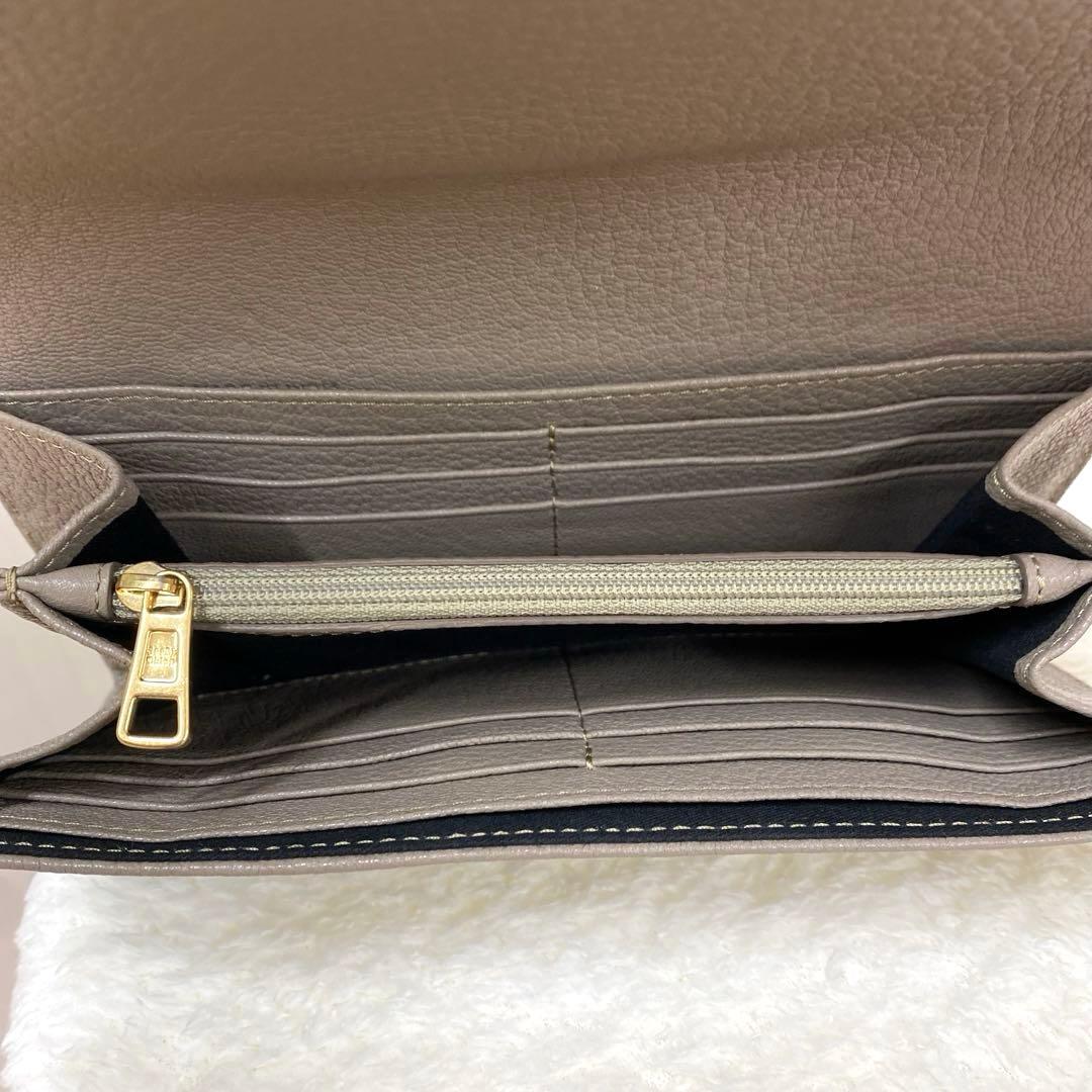 【最終セール美品】see by Chloe グレーレザー 長財布 シーバイクロエ