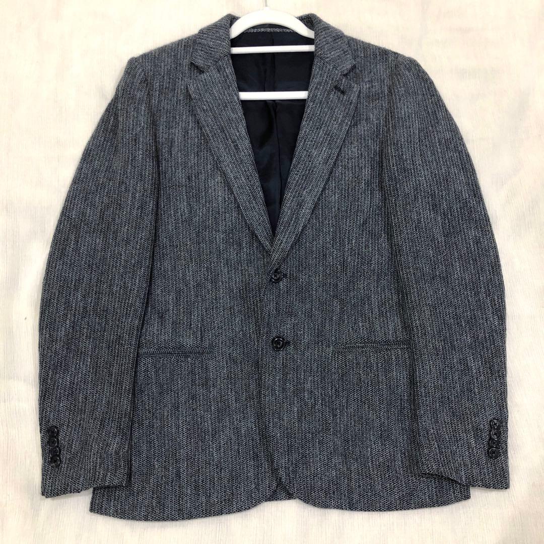 Paul Smith ポールスミス ミックスニット テーラードジャケット グレー