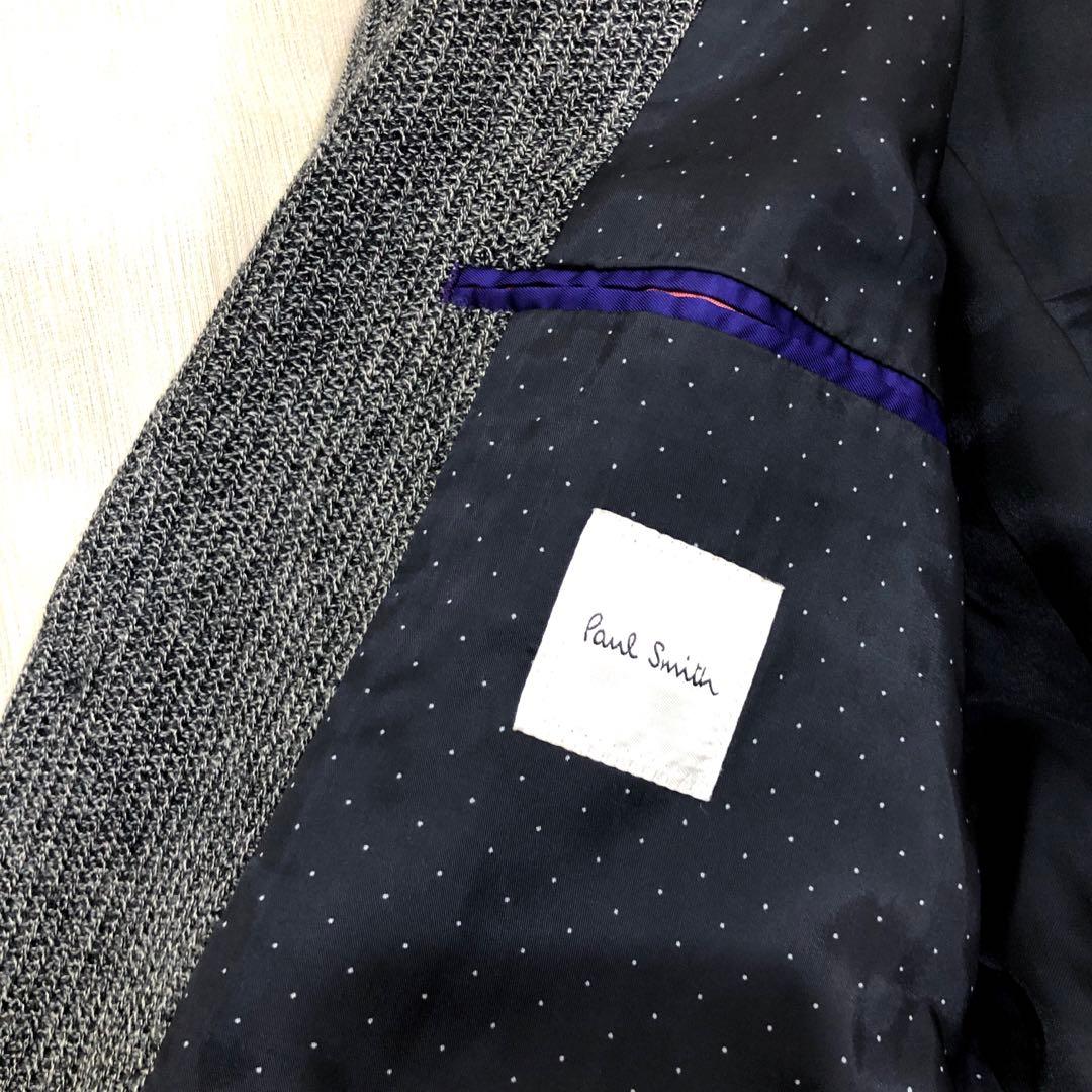 Paul Smith ポールスミス ミックスニット テーラードジャケット グレー