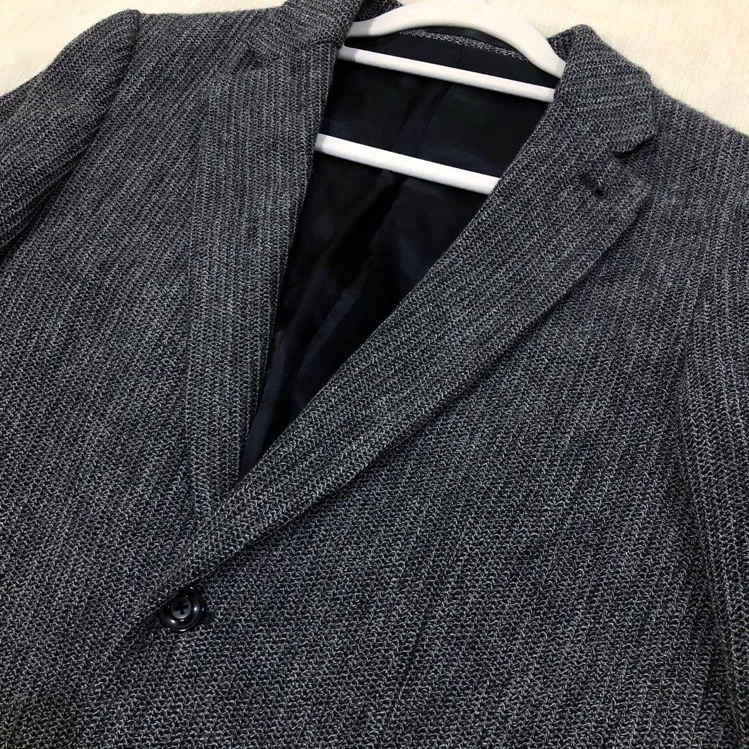 Paul Smith ポールスミス ミックスニット テーラードジャケット グレー