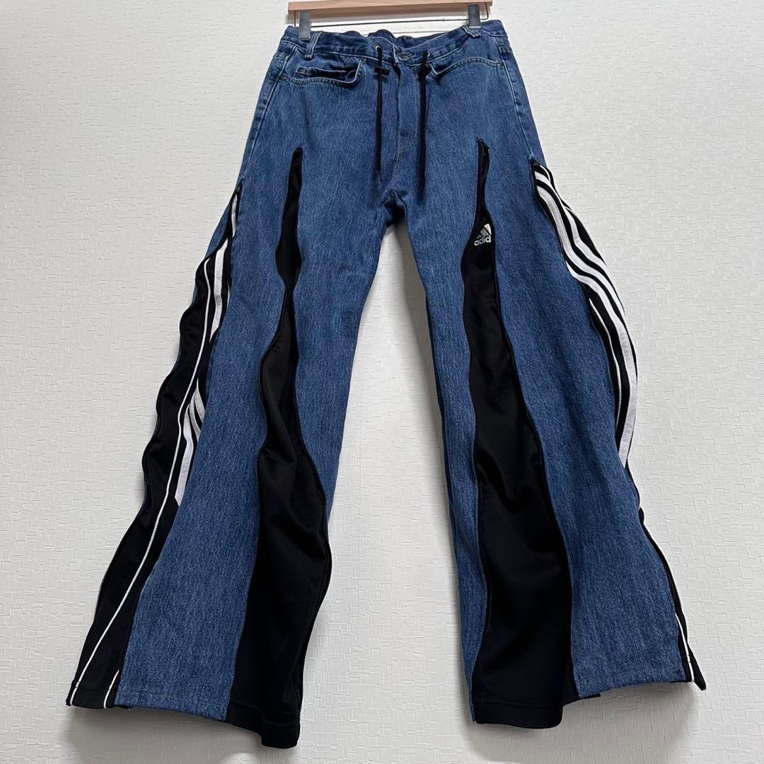 ⭐︎人気⭐︎リメイク　デニム　古着　韓国　4ジッパーデニム　アディダス　RMD018