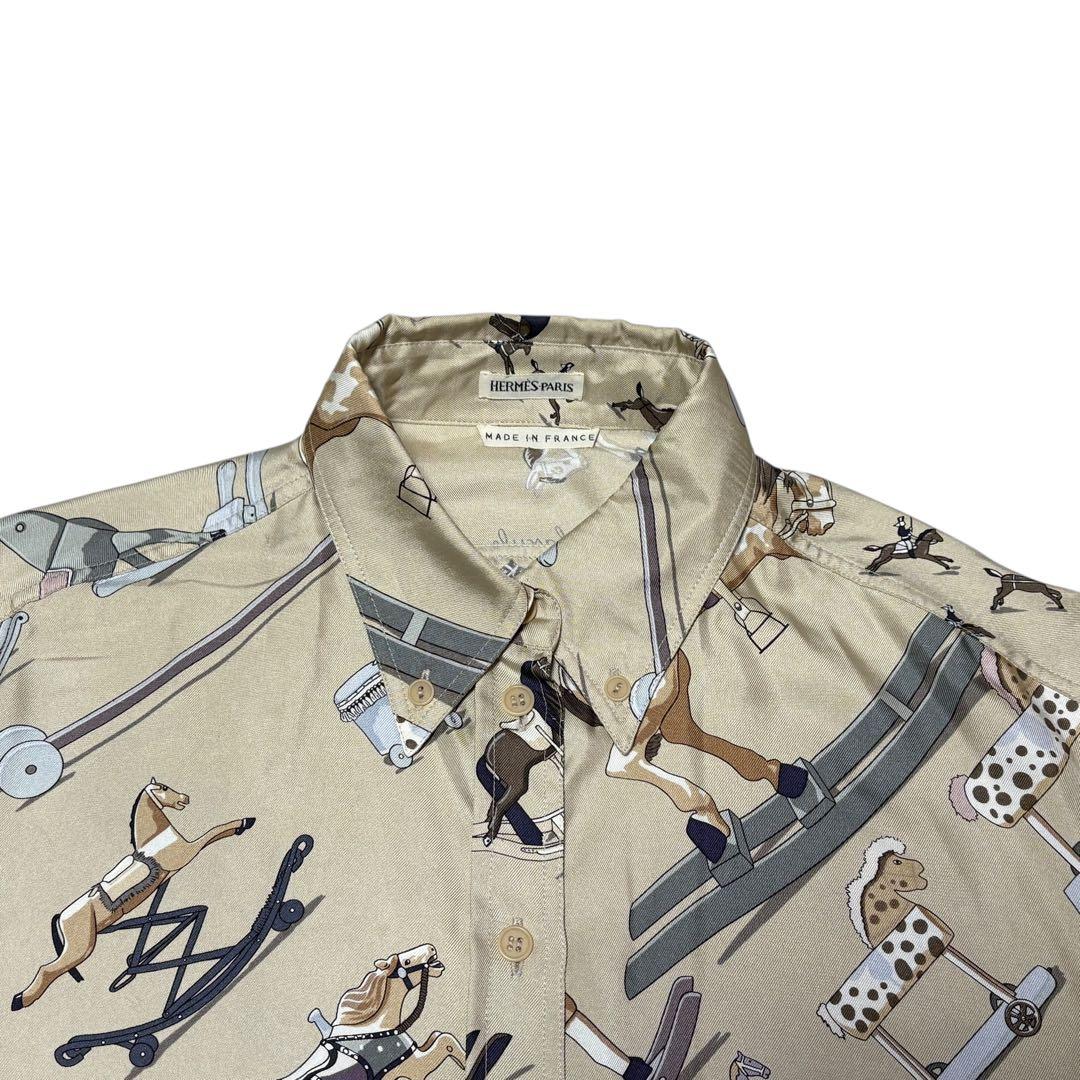 HERMES エルメス マルジェラ期 お馬の話をして ブラウス シャツ 38