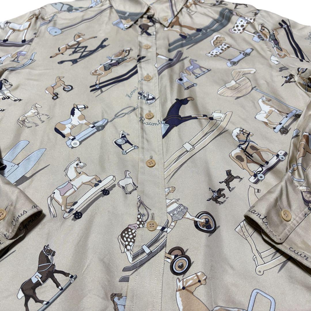 HERMES エルメス マルジェラ期 お馬の話をして ブラウス シャツ 38