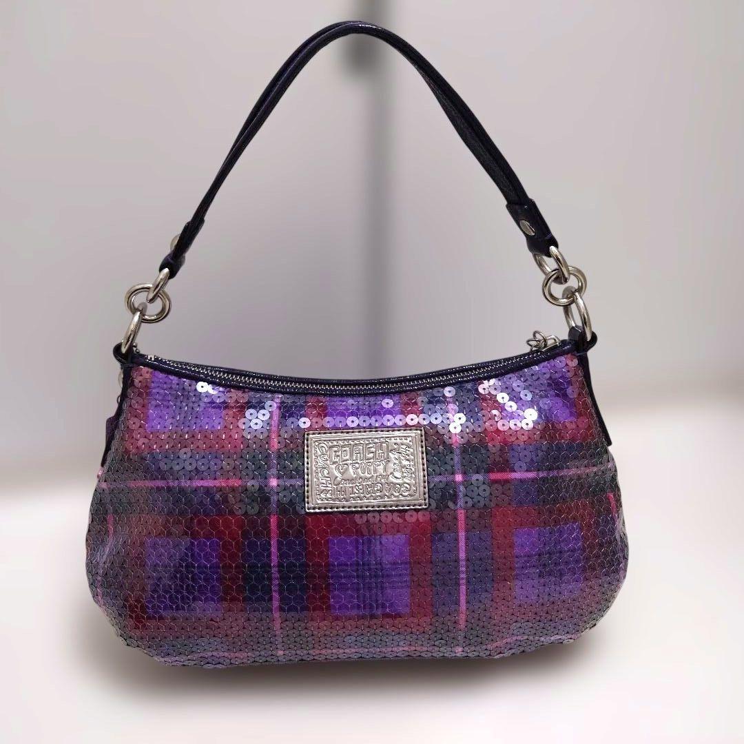 美品 COACH POPPY ハンドバッグ スパンコール
