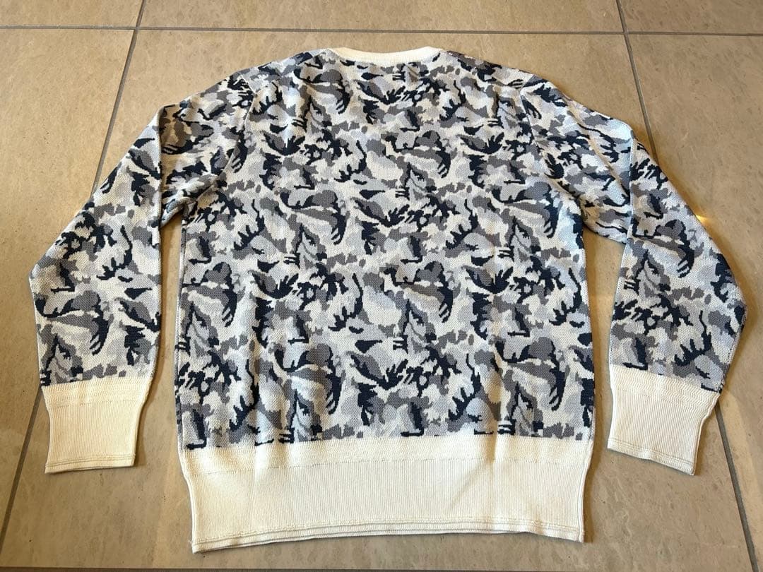BRIEFING ブリーフィング カモフラ柄 ニット 白　グレー M ゴルフ