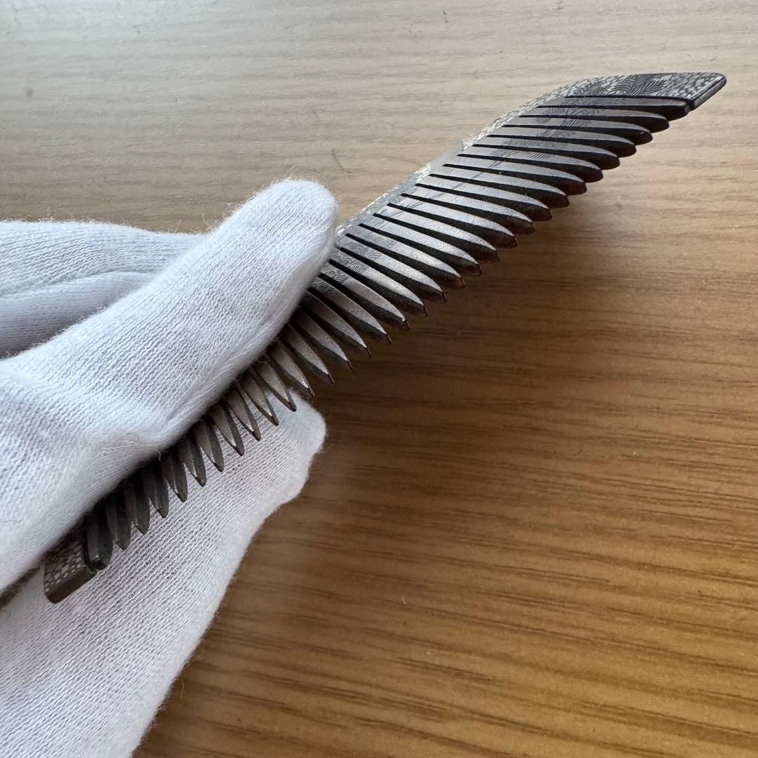 櫛　レトロ　在銘あり　和物　銀　松