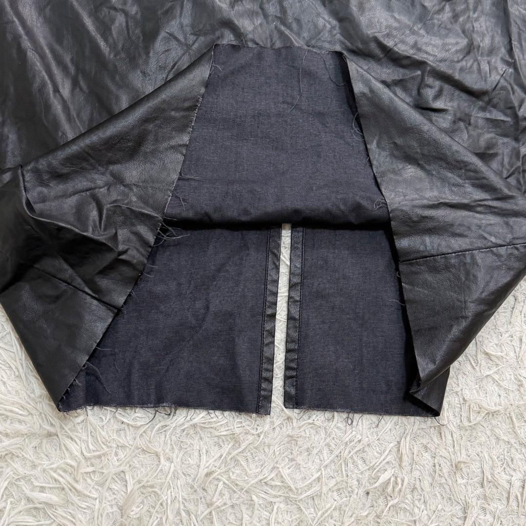 17303✨MM6 メゾンマルジェラ 42 フェイクレザー キャミワンピース 黒