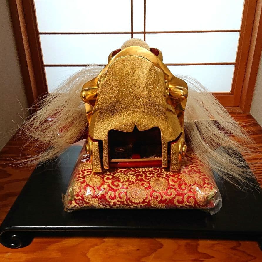 獅子頭 金箔 富山県井波彫刻