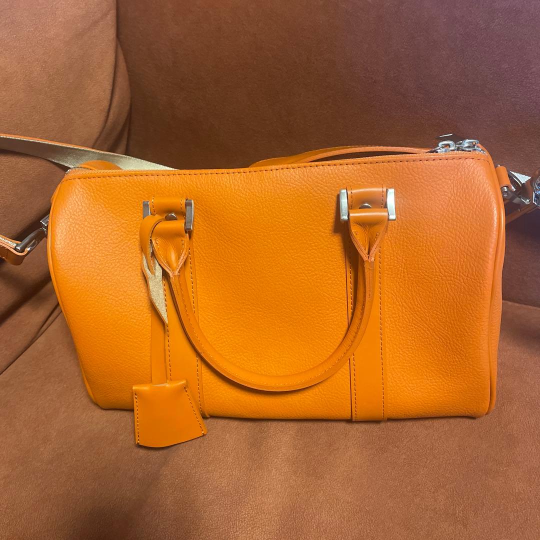 MBハイエンド レザーショルダーバッグ オレンジ