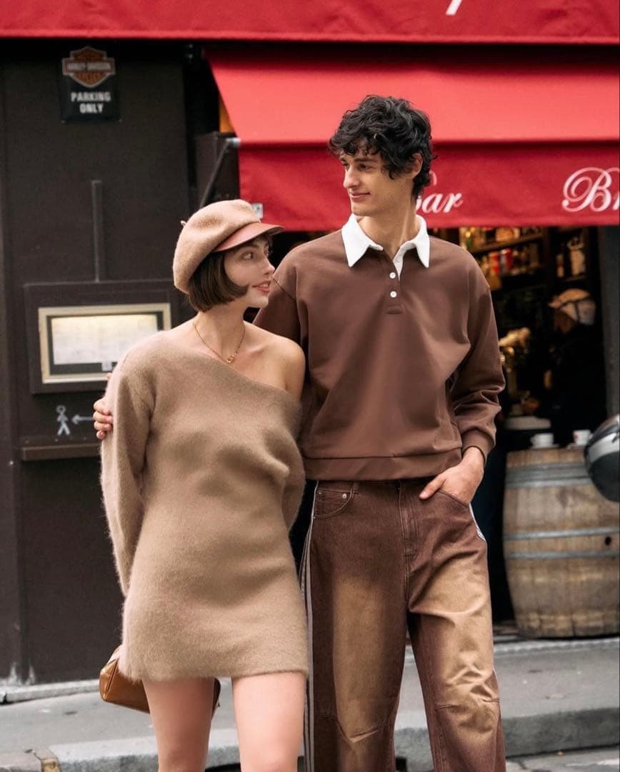 63 美品　THE TOE ニットワンピース ベージュ