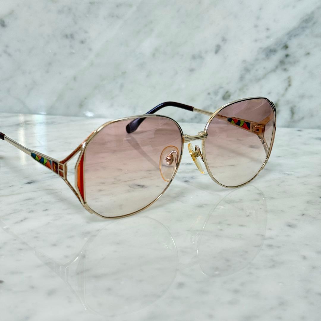 美品 イヴサンローラン サングラス 派手 ステンドグラス ピンク ロゴ YSL