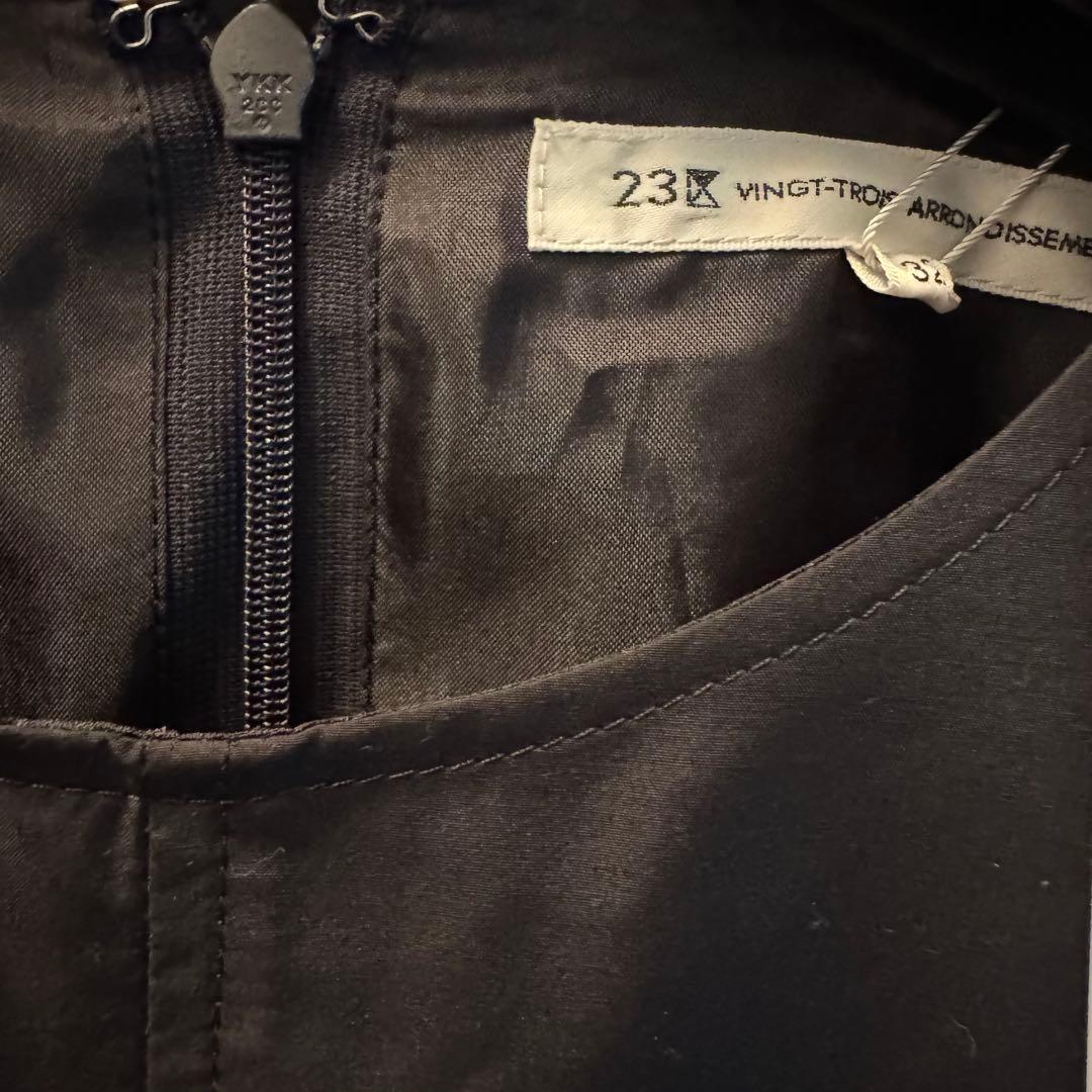 タグ付き　23区 【VERYコラボ】25SS ラスタークロスタックワンピース　S