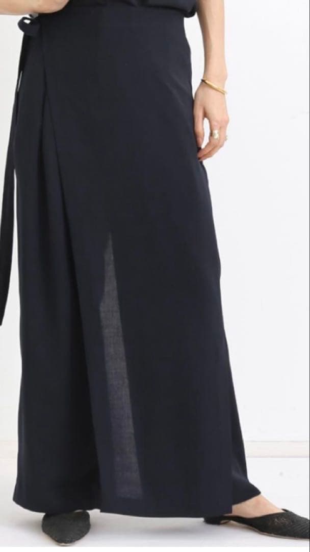 アパルトモン　ラップ　パンツ　美品　ネイビー　38 ベイクルーズ　ドゥーズィエム