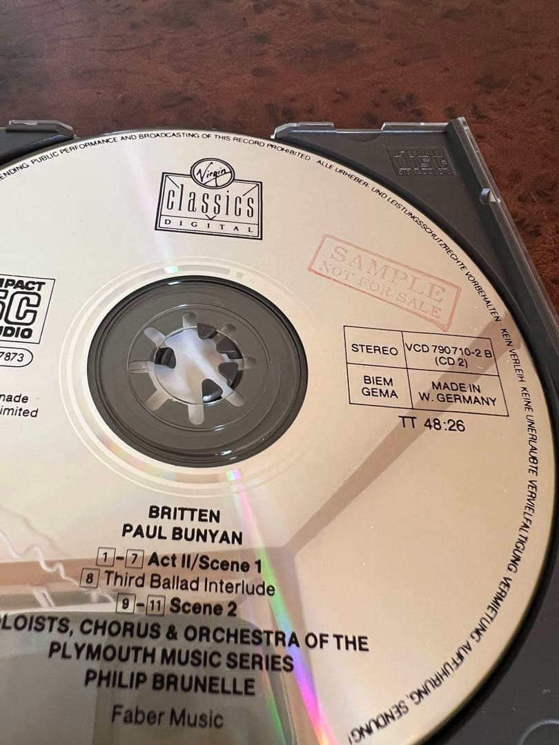 見本品　美品 ブリテン ポール・バニヤン 1988年2CD 帯付き　クラシック