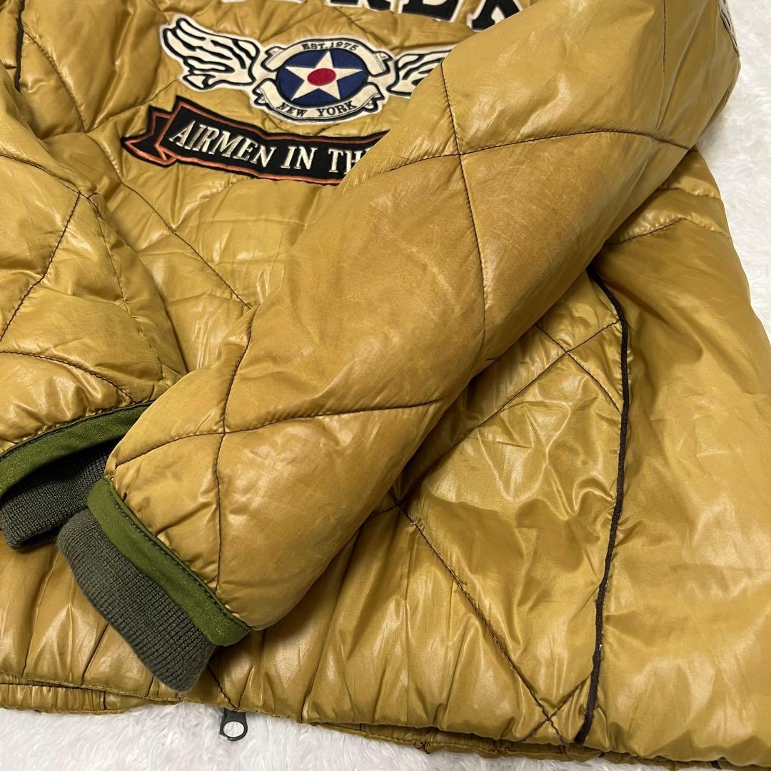 【希少】AVIREX アヴィレックス キルティングジャケット ワッペン 刺繍 L