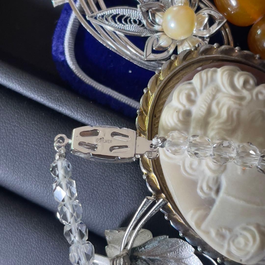 遺品整理 アクセサリー 大量 まとめ 本真珠ネックレス silver刻印水晶