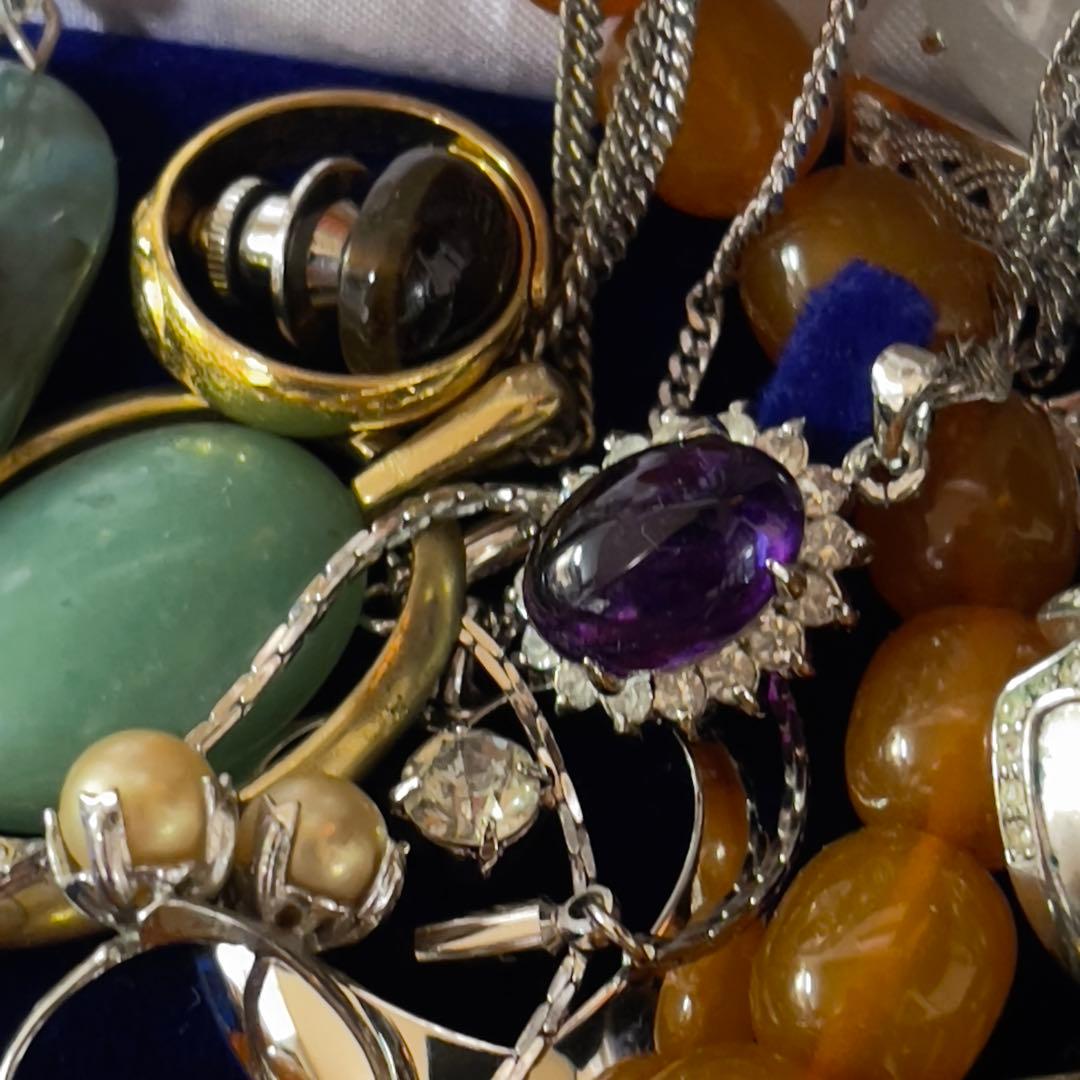 遺品整理 アクセサリー 大量 まとめ 本真珠ネックレス silver刻印水晶