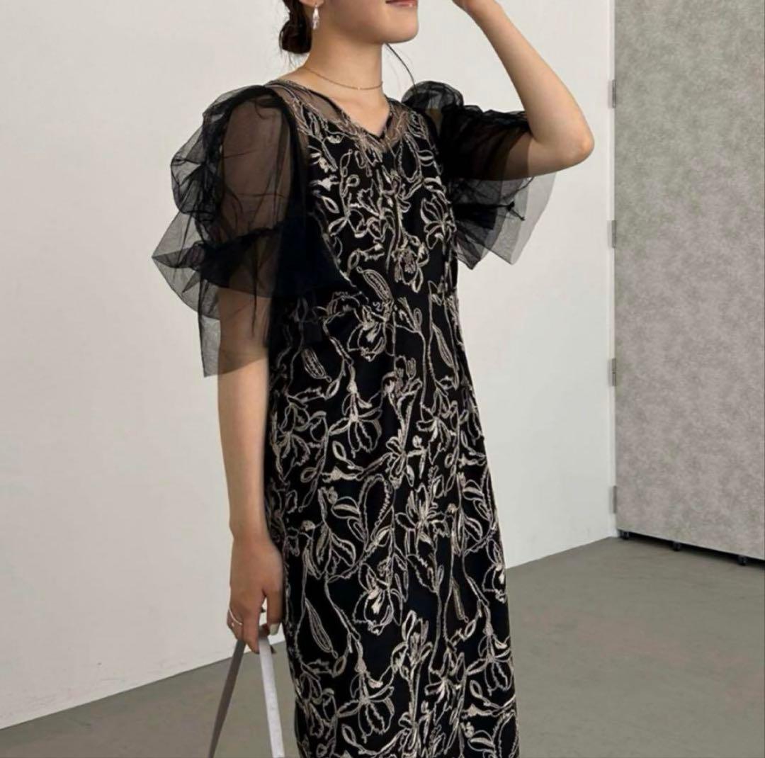 LERURE リルアー Fluffy sleeve pencil dress