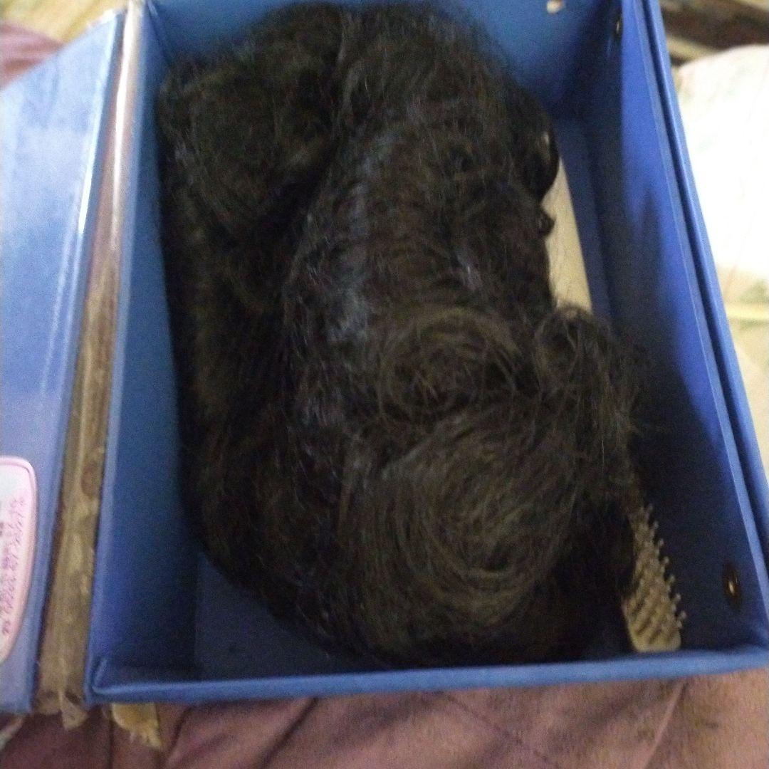 ウイッグカツラとブラシ