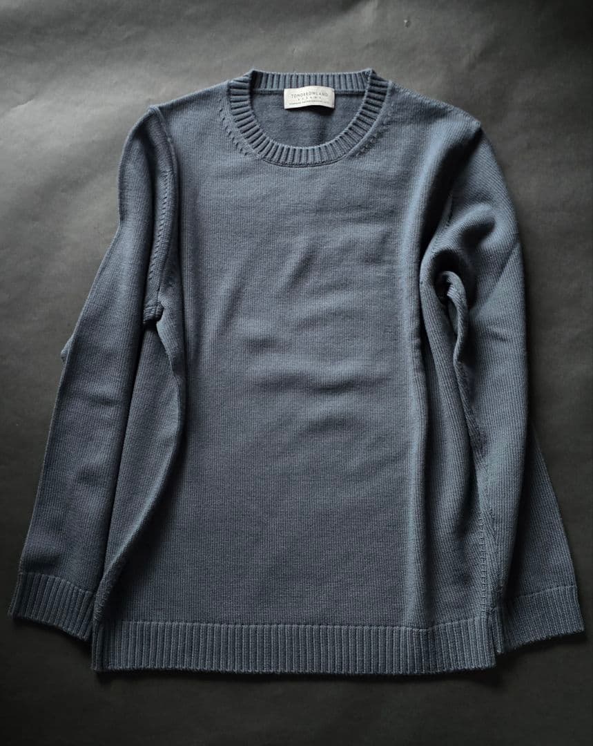 TOMORROWLAND グレー クルーネックウールニット トゥモローランド